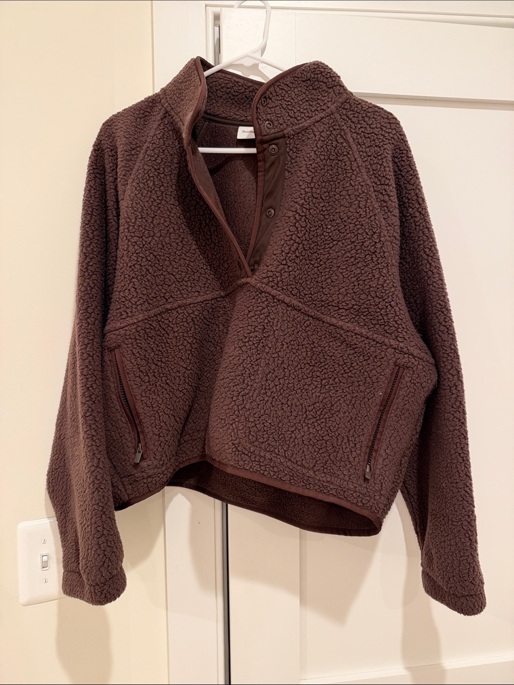 Sunday Best Chocolate Brown Teddy Pullover Jacket